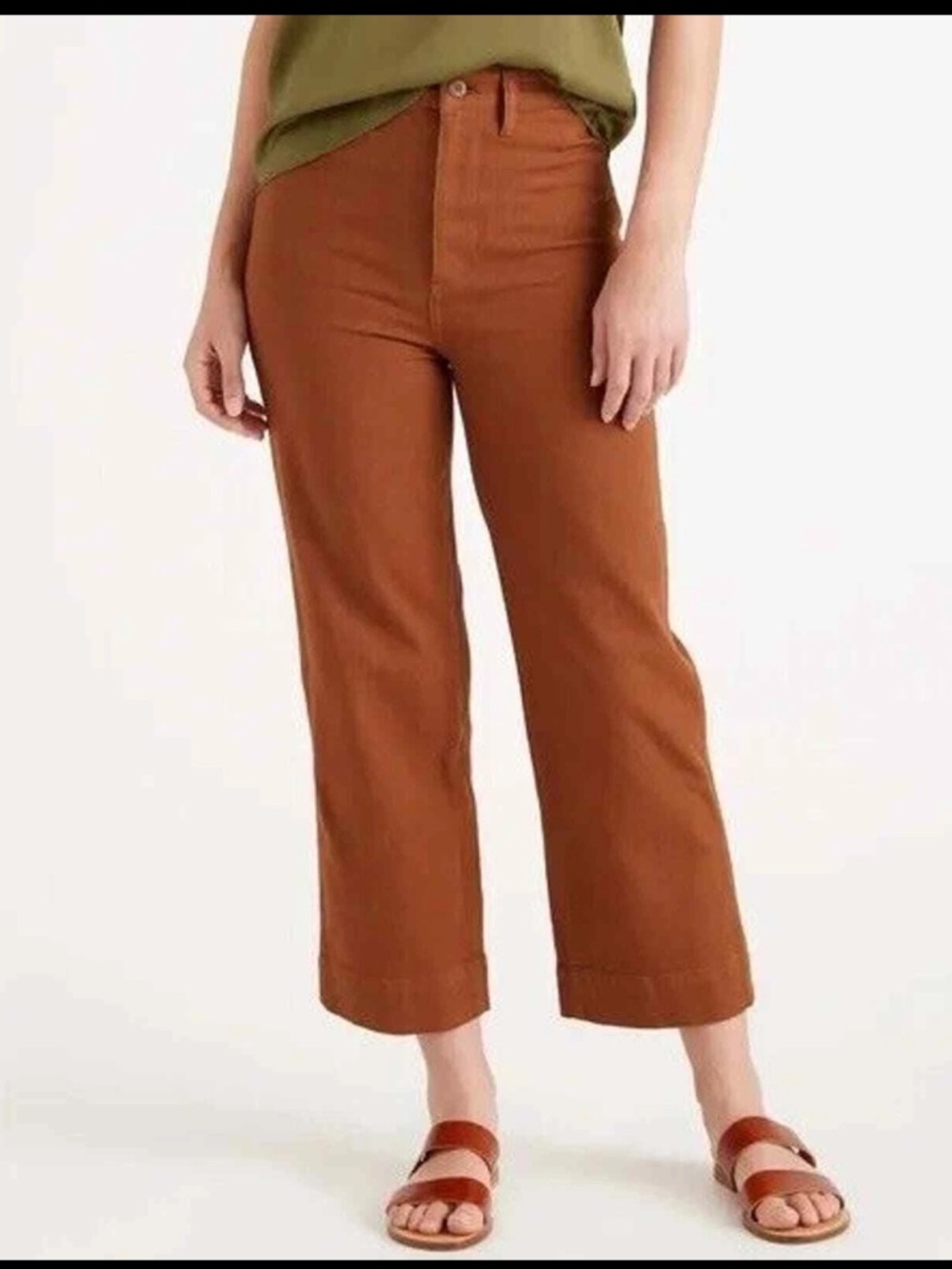 Quince Wide Leg Pants Rust Brown Women’s 30 - Picture 3 of 8